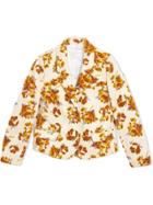 Burberry Kids Teen Floral Velvet Jacquard Blazer - Yellow