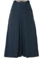 Carven Pleated Midi Skirt - Blue