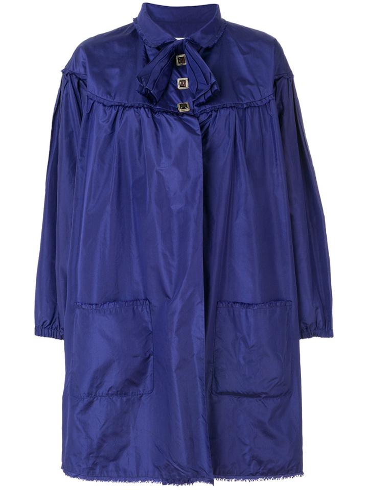 Chanel Vintage 2008 Pussy-bow Overcoat - Pink & Purple