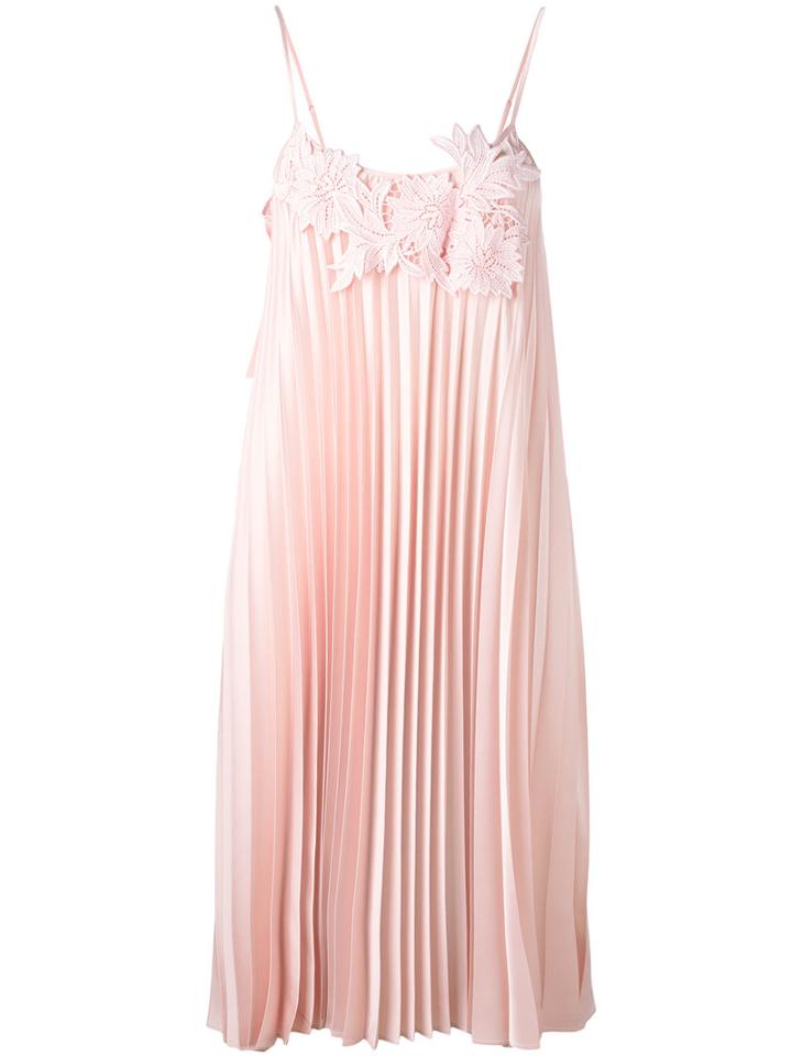 P.a.r.o.s.h. Pleated Dress, Women's, Size: Medium, Pink/purple, Polyester/cotton