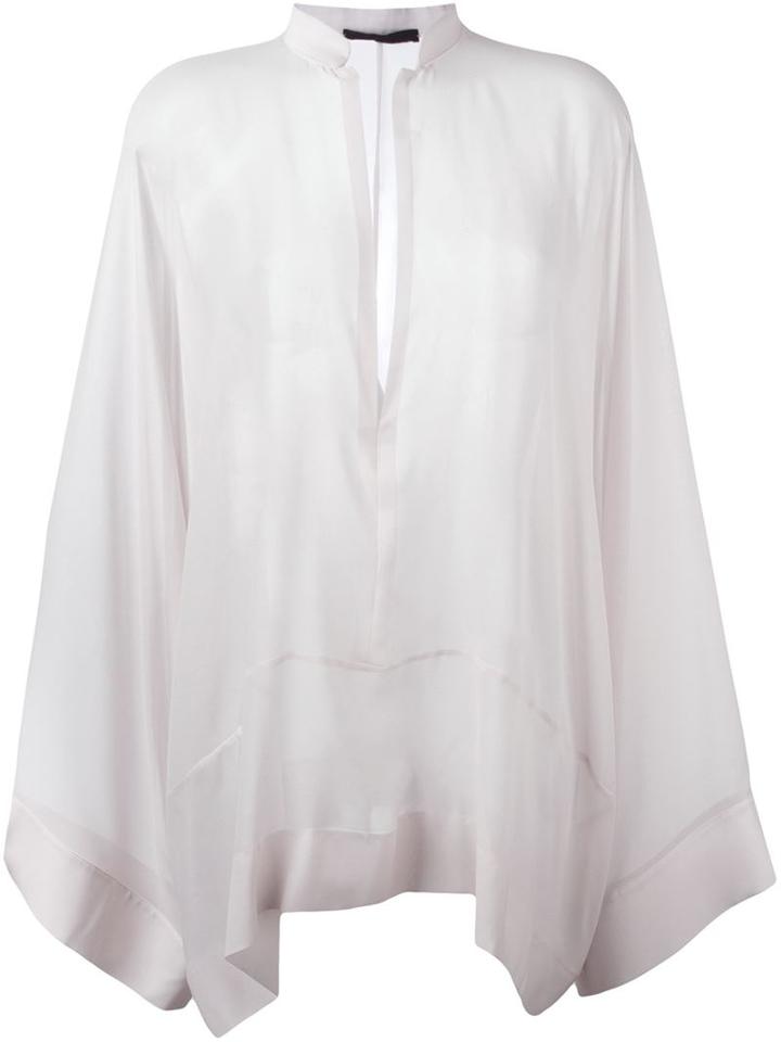 Haider Ackermann Sheer Loose Fit Tunic, Women's, Size: 36, Pink/purple, Silk