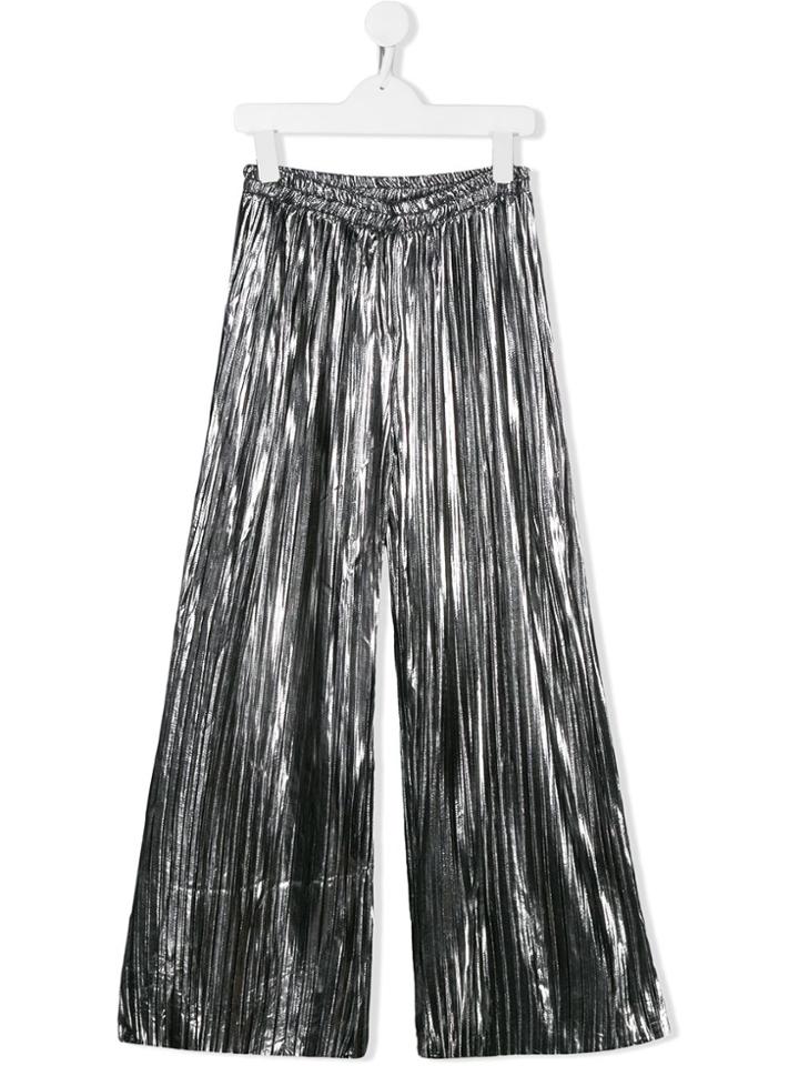 Andorine Teen Metallic Pleated Culottes - Silver