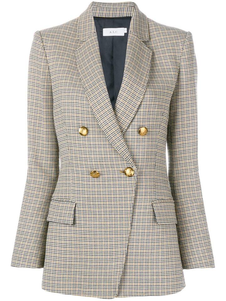 A.l.c. Double-breasted Checked Blazer - Nude & Neutrals