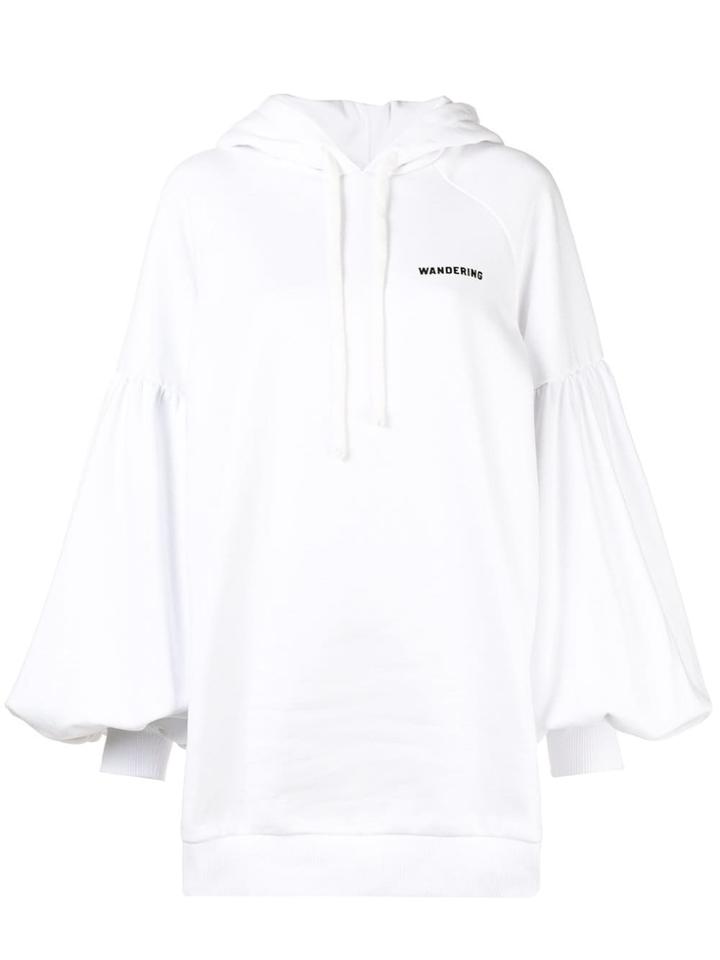 Wandering Balloon Sleeve Hoodie - White