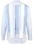 Comme Des Garçons Shirt Panelled Striped Shirt - Blue