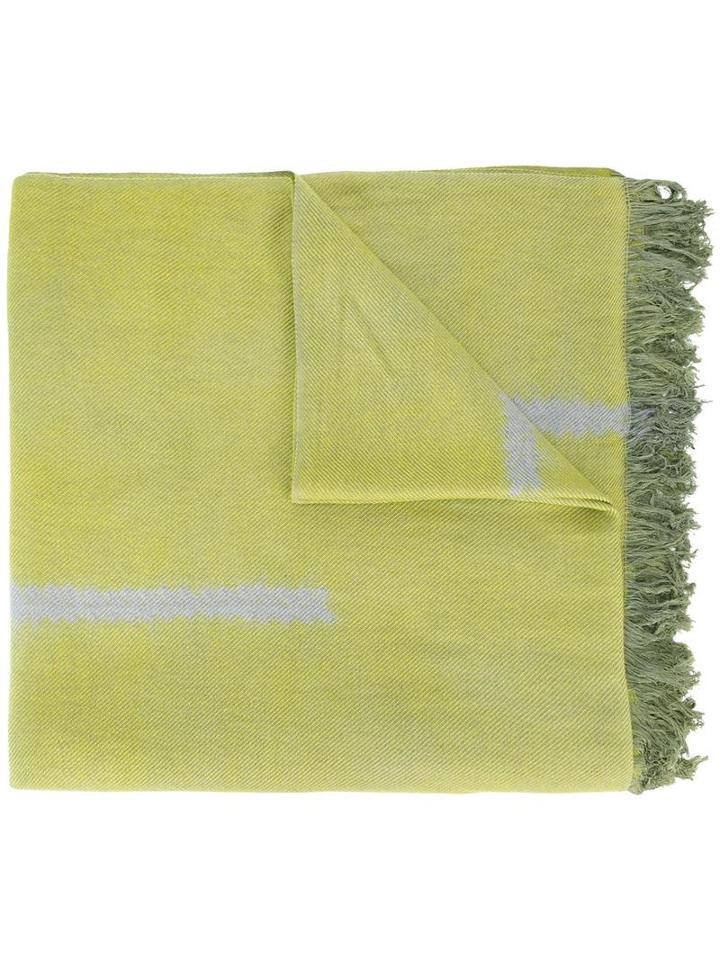 Suzusan Frayed Scarf, Adult Unisex, Green, Silk/cashmere
