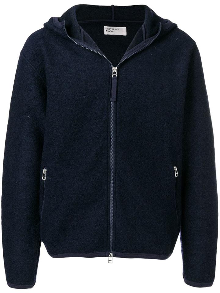 Universal Works Zip Knitted Hoodie - Blue