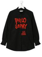 Philosophy Di Lorenzo Serafini Kids Teen Sprayed Logo Shirt - Black