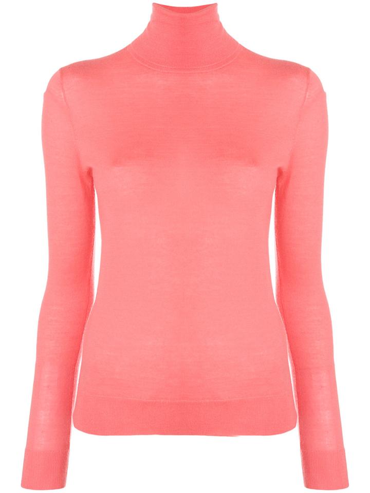 N.peal Cashmere Polo Neck Sweater - Pink & Purple