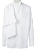 Yohji Yamamoto Pleated Panel Shirt, Men's, Size: 3, White, Cotton