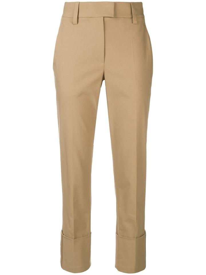 Brunello Cucinelli Cropped Straight Leg Trousers - Neutrals