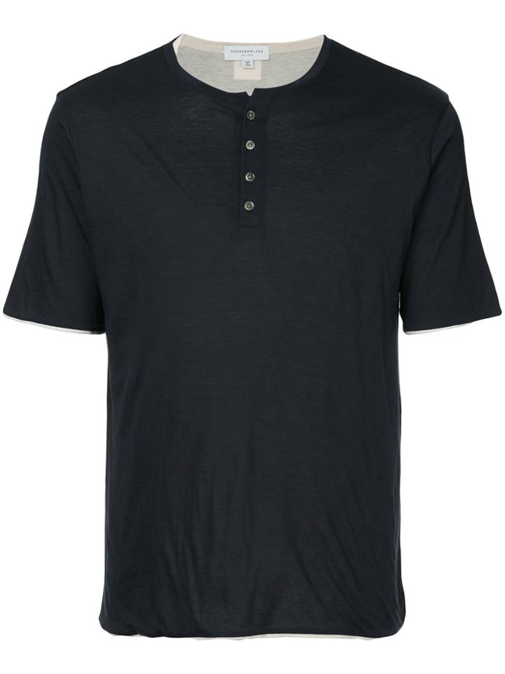 Tomorrowland Short Sleeve Henley T-shirt - Blue