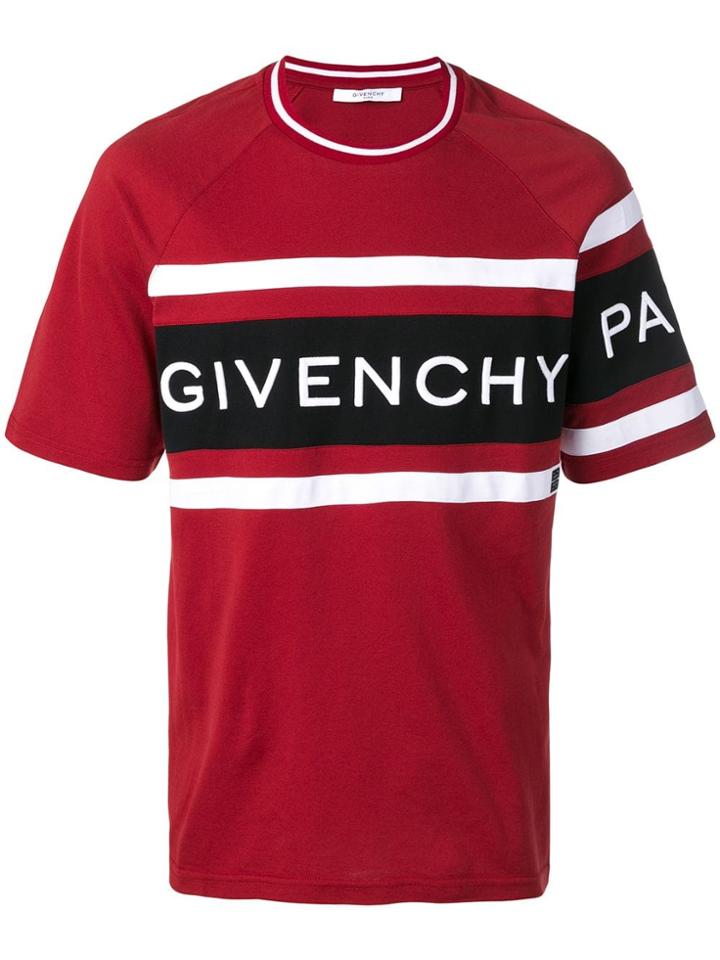 Givenchy Logo Colour-block T-shirt - Red