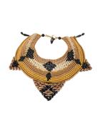 Afroditi Hera Contrast Woven Necklace - Brown