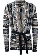 Laneus Patterned Wrap Cardigan, Men's, Size: 48, Acrylic/polyamide/viscose/wool