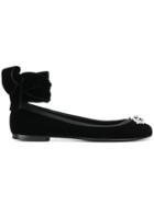 Giuseppe Zanotti Design Giorgia Crystal Brooch Ballerinas - Black