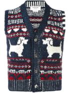 Thom Browne Sleeveless Intarsia Cardigan