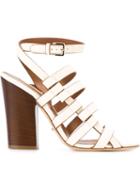 Sergio Rossi Chunky Heel Sandals, Women's, Size: 36, White, Leather