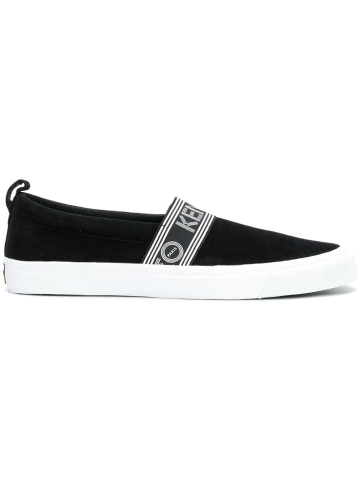 Kenzo Logo Panel Slip-on Sneakers - Black