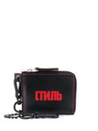 Heron Preston Slogan Zipped Wallet - Black