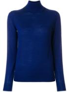 Joseph Fitted Turtle-neck Sweater - Blue