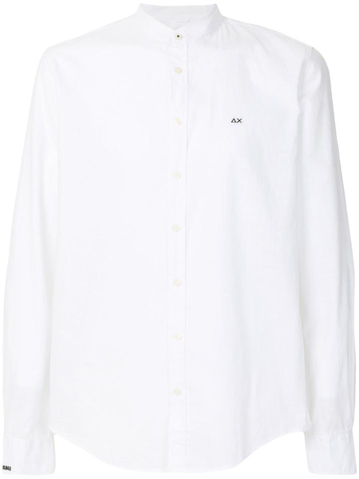 Sun 68 Band Collar Shirt - White
