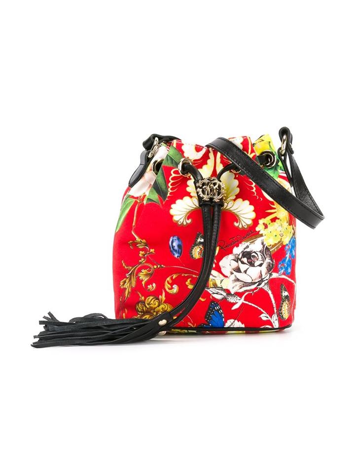 Roberto Cavalli Kids Floral Print Bucket Bag, Girl's, Red