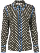 Dvf Diane Von Furstenberg Frilled Polka Dot Shirt - Green