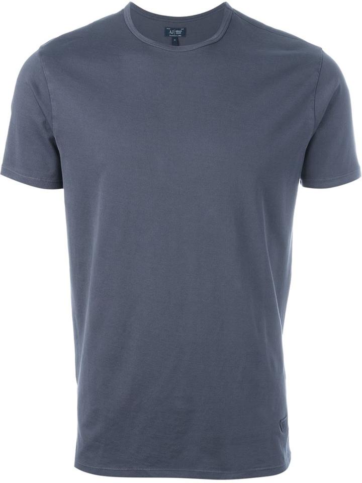 Armani Jeans Logo Patch T-shirt, Men's, Size: Xxl, Blue, Cotton