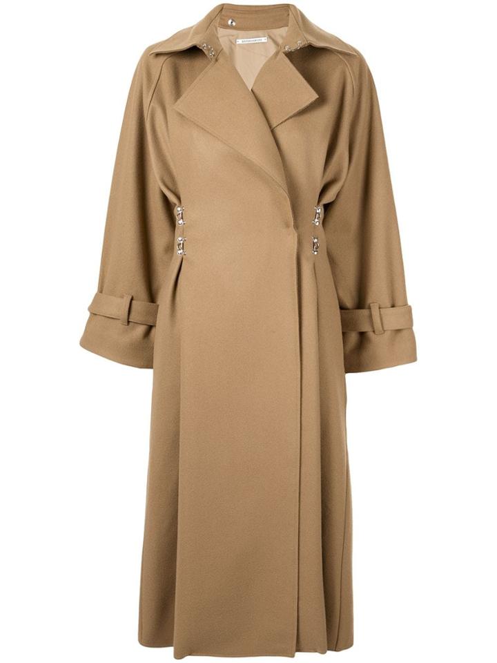 Boyarovskaya Clasp-embellished Oversized Coat - Brown
