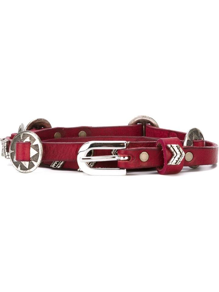 Htc Hollywood Trading Company Buckle Belt, Women's, Size: 90, Red, Leather/metal (other)