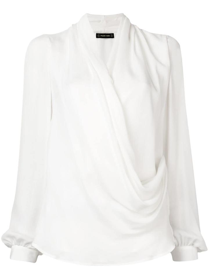 Plein Sud Classic Draped Blouse - White