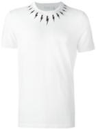 Neil Barrett Lightning Bolt Print T-shirt, Size: Xs, White, Cotton