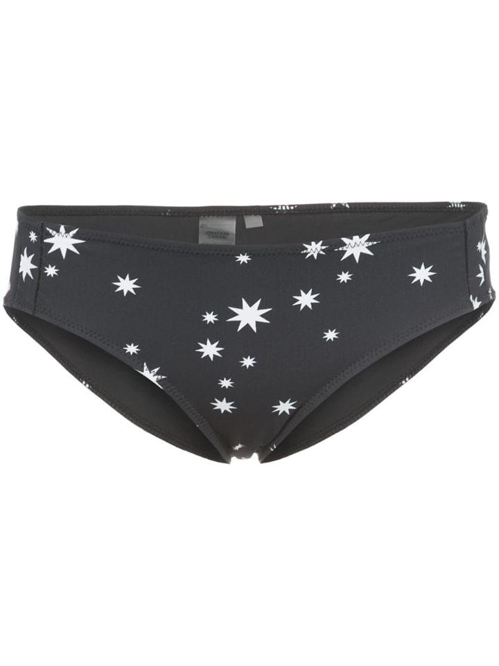 Jonathan Simkhai Star Print Bikini Bottom - Black