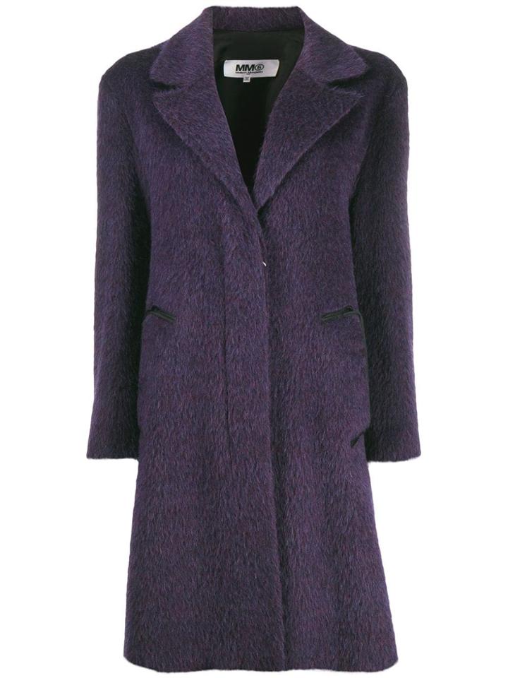 Mm6 Maison Margiela Single Breasted Coat - Purple