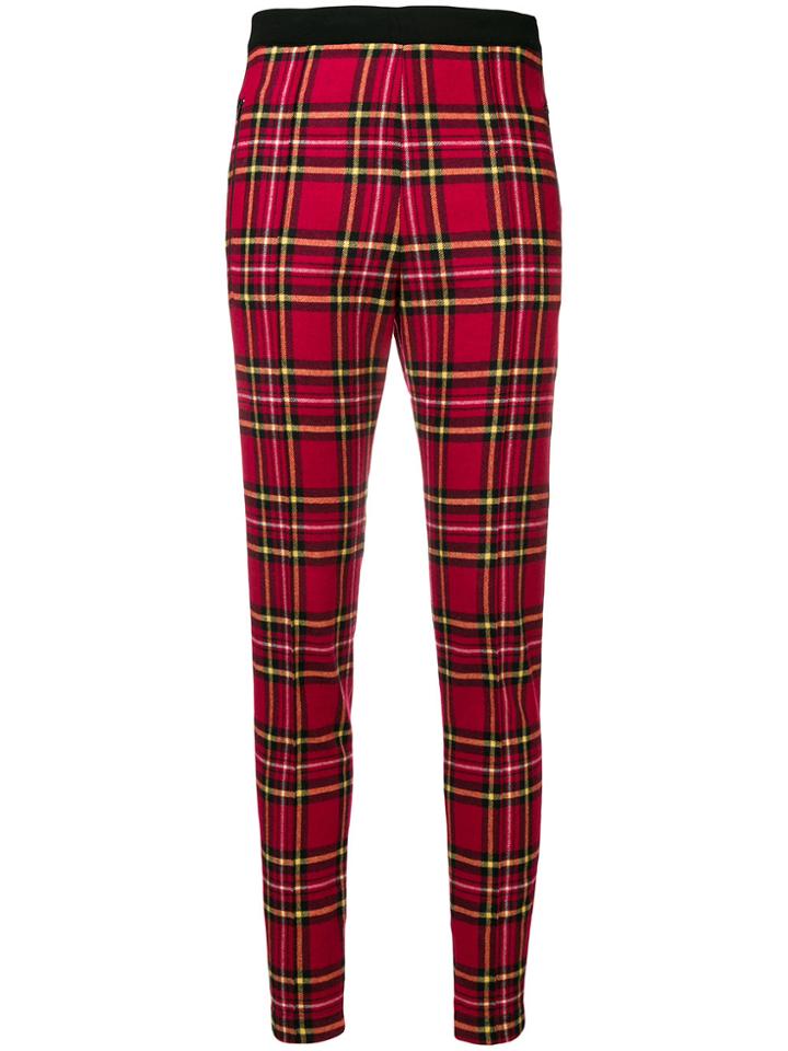 Ermanno Scervino Tartan Skinny Trousers - Red