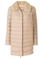 Moncler Gamme Rouge Shearling Padded Coat - Nude & Neutrals