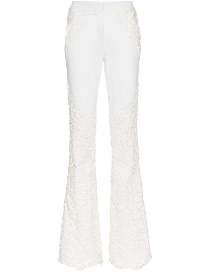 Ronald Van Der Kemp Lace Applique Flared Jeans - White