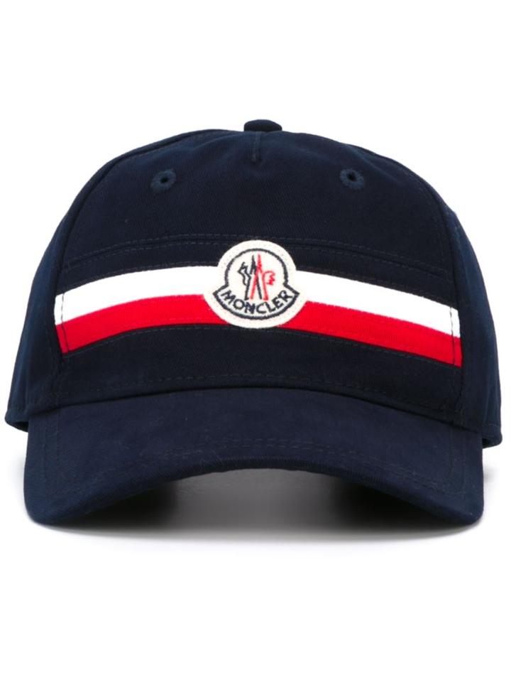 Moncler Classic Baseball Cap, Men's, Blue, Cotton/polyester