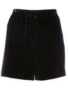 Vera Wang Velvet High-waisted Shorts - Black