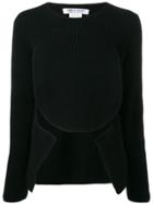 Comme Des Garçons Comme Des Garçons Cut-out Detail Jumper - Black