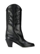 Francesco Russo Western Block Heel Boots - Black