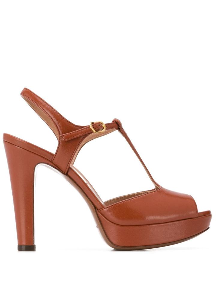 L'autre Chose T-bar Platform Sandals - Brown