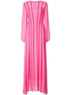 Adam Lippes Stripe Front Gown - Pink & Purple