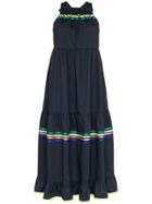 Mira Mikati Stripe Detail Tiered Maxi Dress - Blue