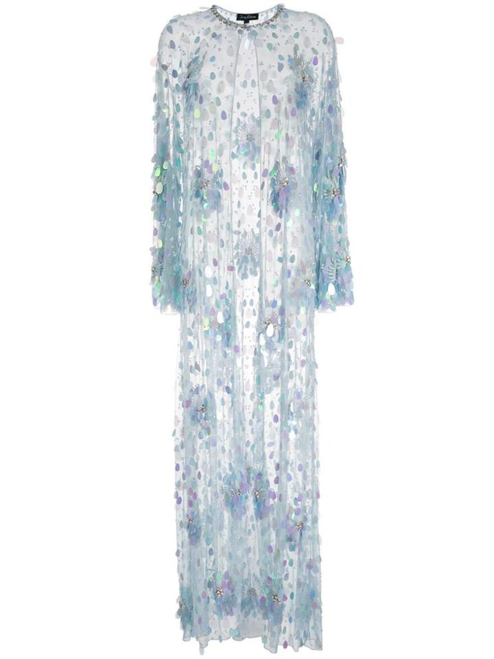 Jenny Packham Long Sequin Cardigan - Blue