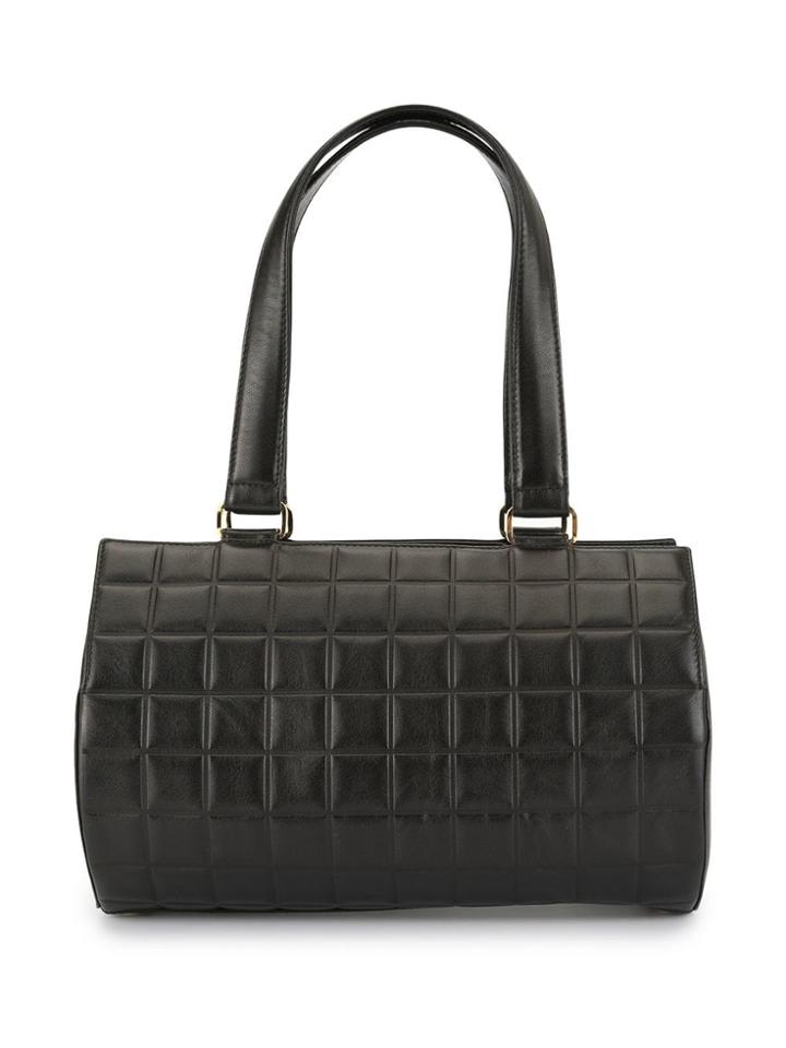 Chanel Vintage Choco Bar Cc Logos Hand Bag - Black