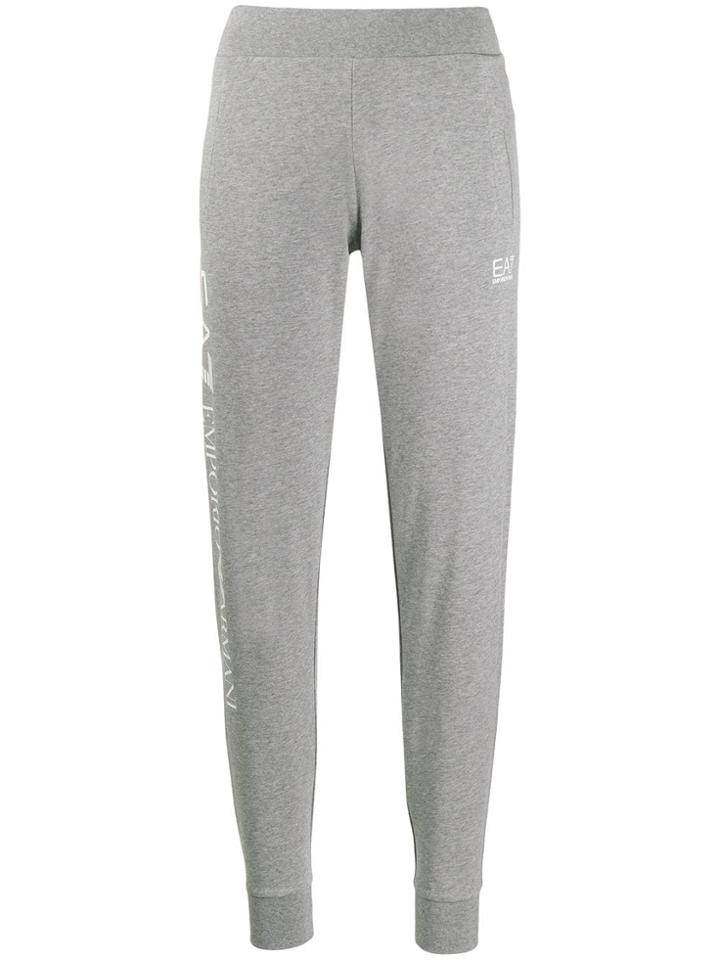 Ea7 Emporio Armani Slim-fit Logo Print Track Pants - Grey