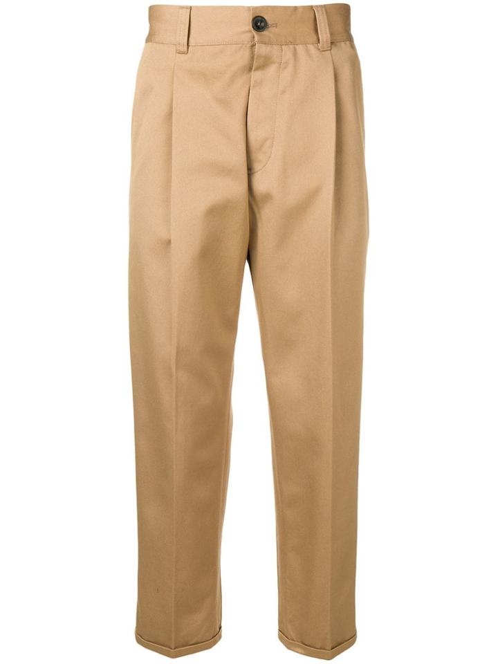 Pt01 Cropped Trousers - Brown