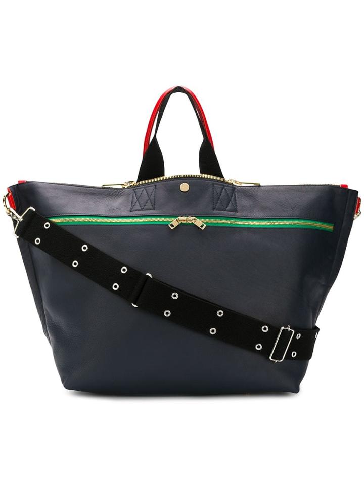 Sacai Contrast Zip Tote Bag - Blue